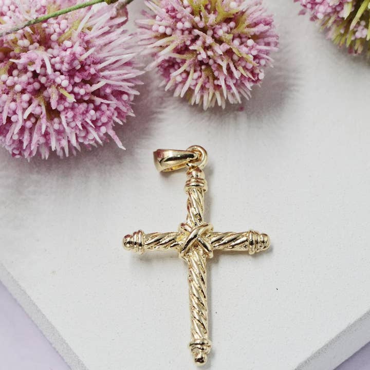 Cross with Twist Detail Pendant for wholesale by Cherie by Cherie