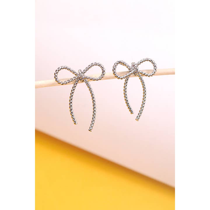 JOSSLYN by wall to wall - Wholesale Dangle Earrings - ROPE BOW DESIGN STUD EARRINGS | 10E30630074