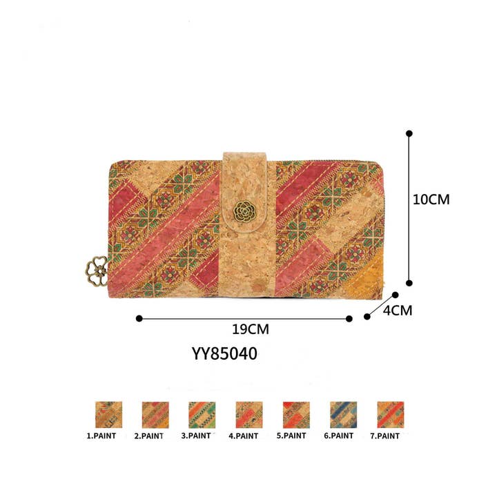Long Cork Wallet for Women with Mini Flap MMYY85040 for wholesale by Chenson & Gorett