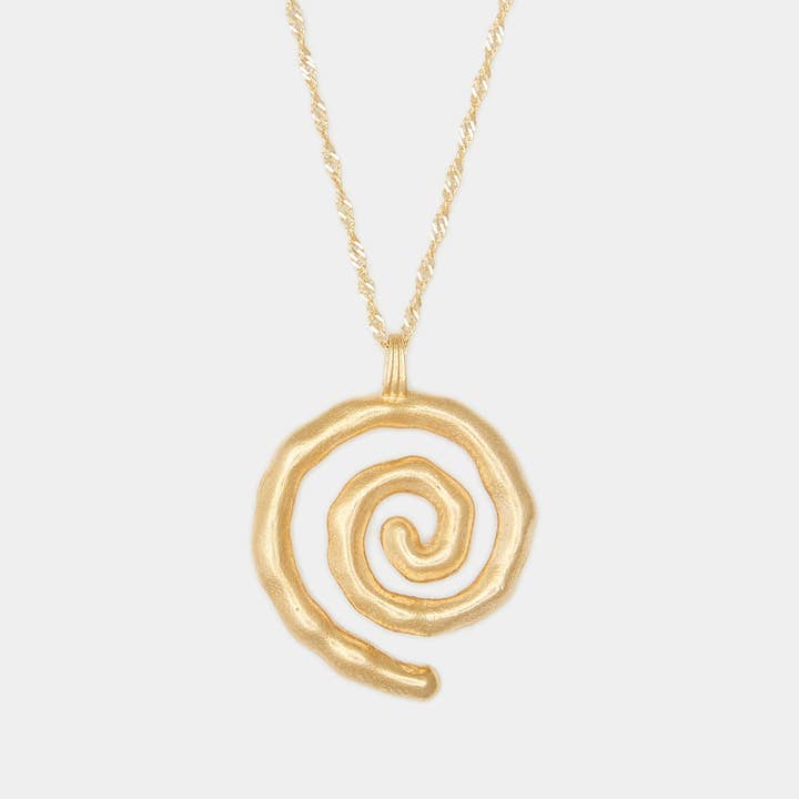 Sacred Spiral Necklace in Gold for wholesale by Deux Lions Jewelry