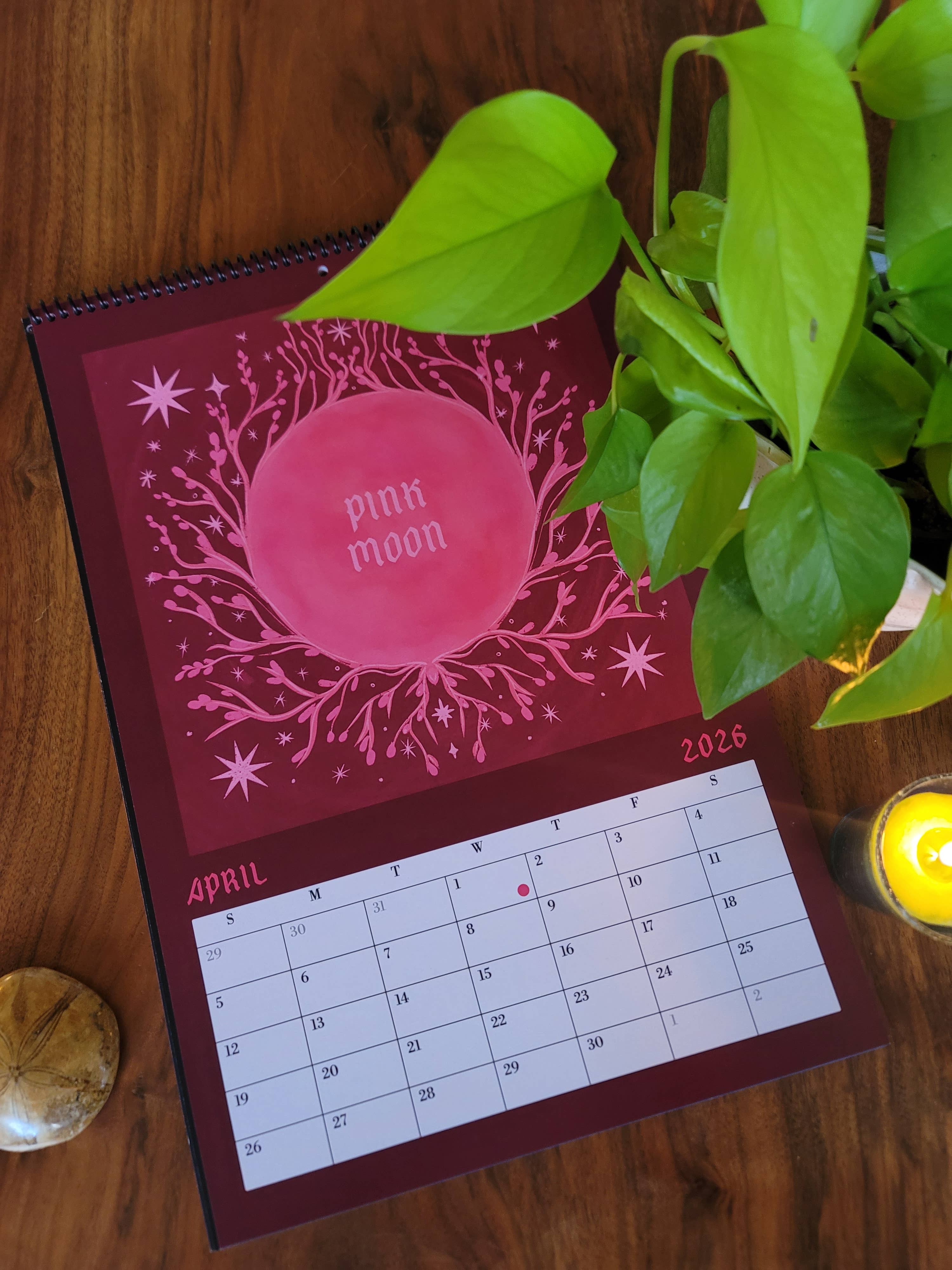 Black Moss Studio - Wholesale Calendar - 2026 Full Moon Calendar – Large 11×16.5 12 Month Calendar5