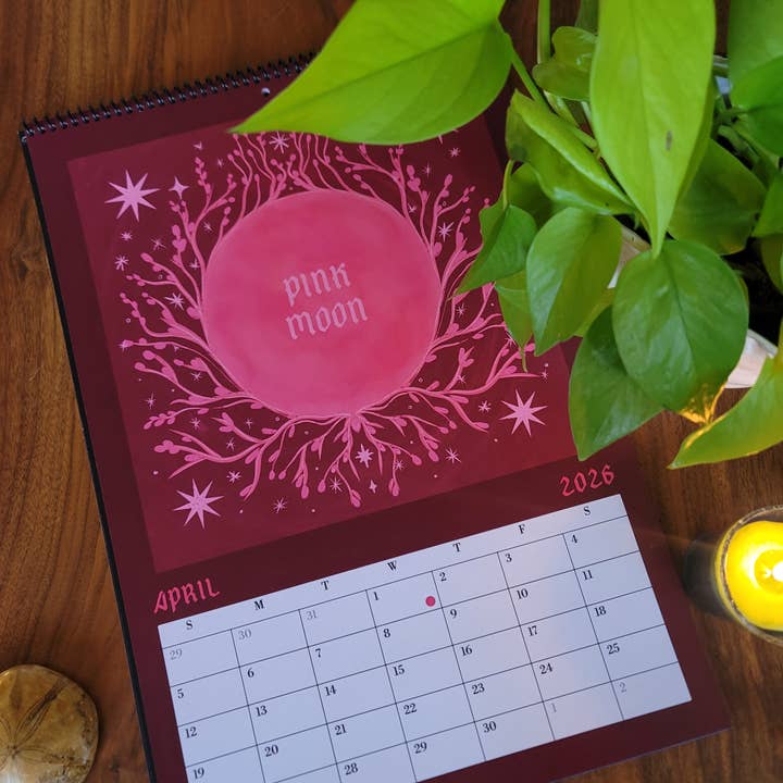 Black Moss Studio - Wholesale Calendar - 2026 Full Moon Calendar – Large 11×16.5 12 Month Calendar5