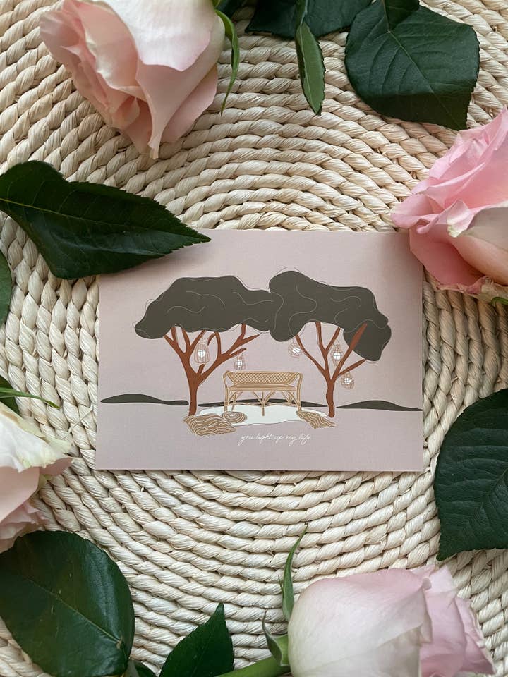 You Light up my Life Boho Greeting Card for wholesale by Lauren Amy Design