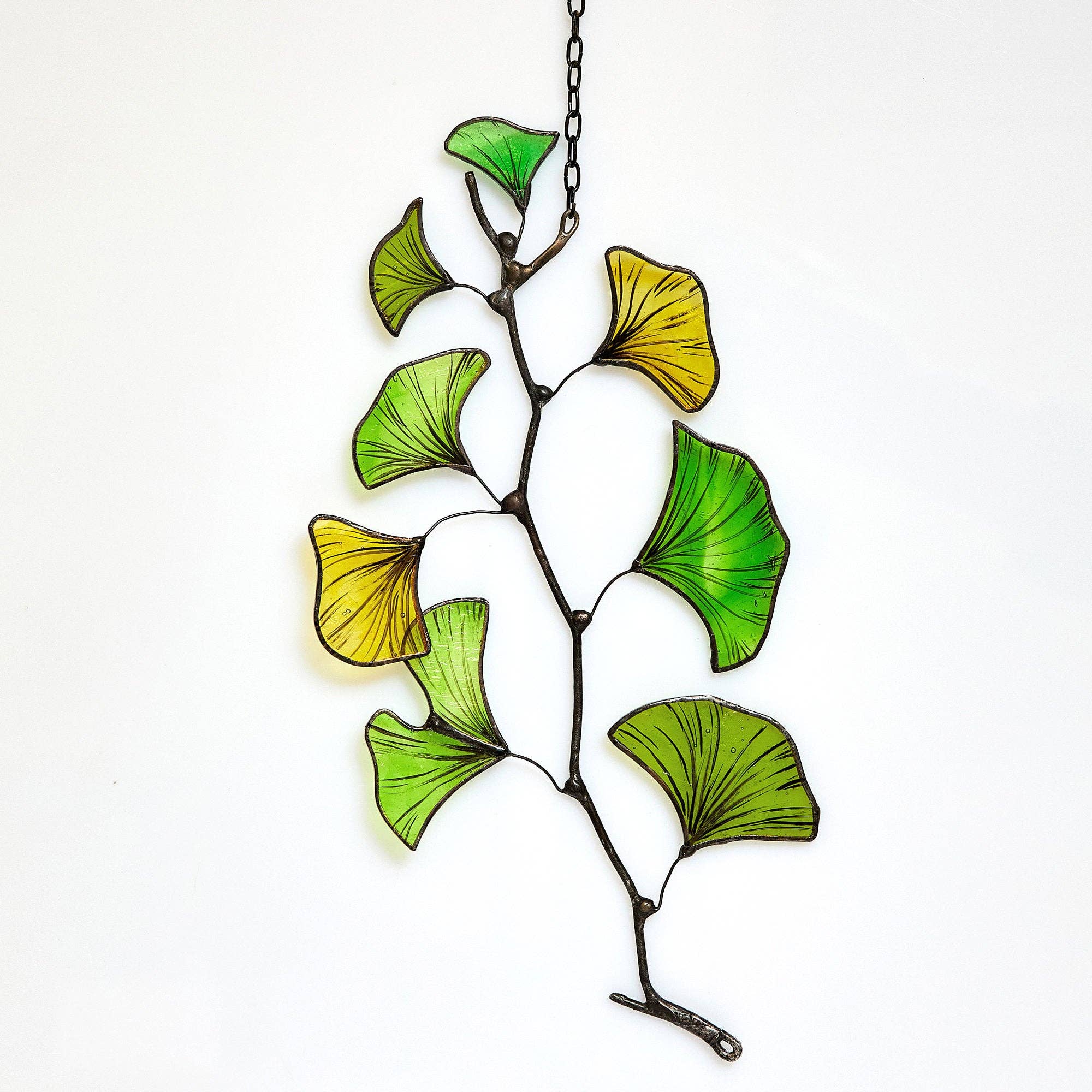 Avalglass – wholesale Suncatcher – Ginkgo Leaf Stained Glass Suncatcher2