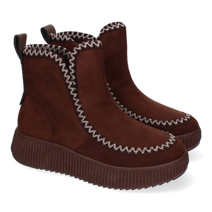 Botines marrones con diseño trenzado para venta al por mayor de Brideluxe Mayorista