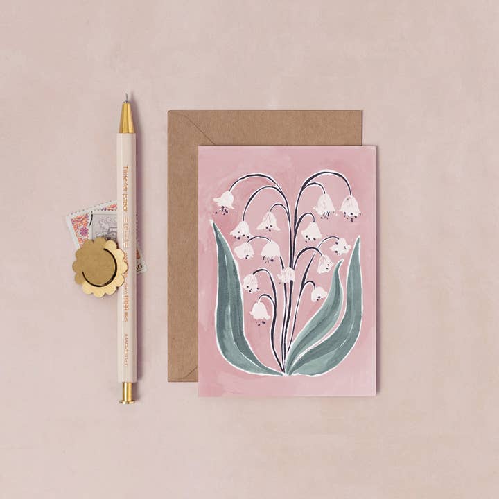 Sister Paper Co. – Engroshandel Hverdagshilsen kort – Lily of the Valley Minikort | Tomt kort | Minikort