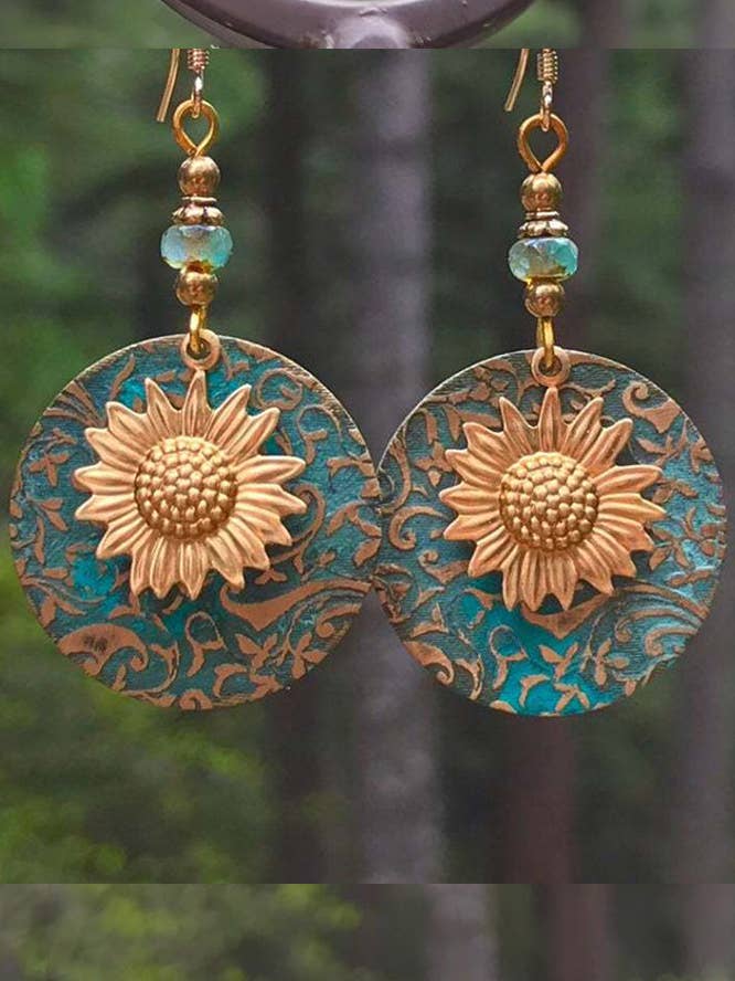 ACC309 Bohemian Retro Sunflower Earrings Unishe Wholesale for wholesale by UNISHE
