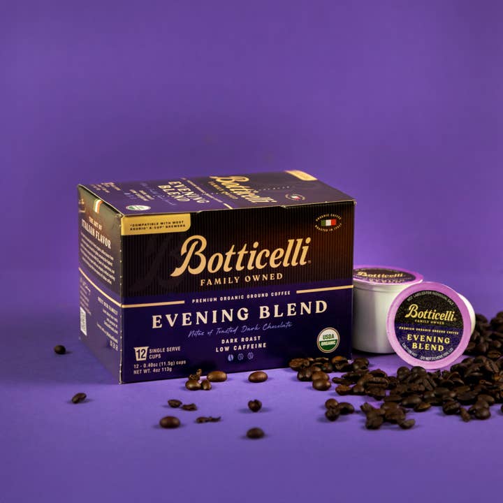 Evening Blend Organic K-Cups 12CT for wholesale by Botticelli Foods