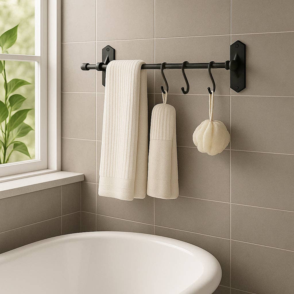 NACH - Wholesale Wall Hook - Hand-Forged Hook Rack With 3 Hangers3