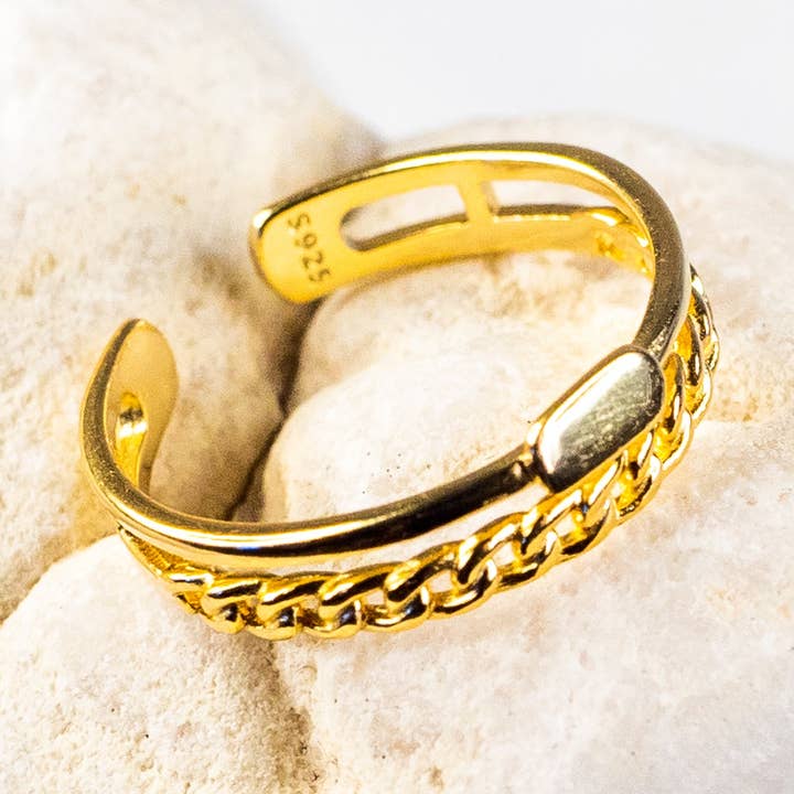 18K Vermeil Layered Chain Ring for wholesale by Brink and Forbes