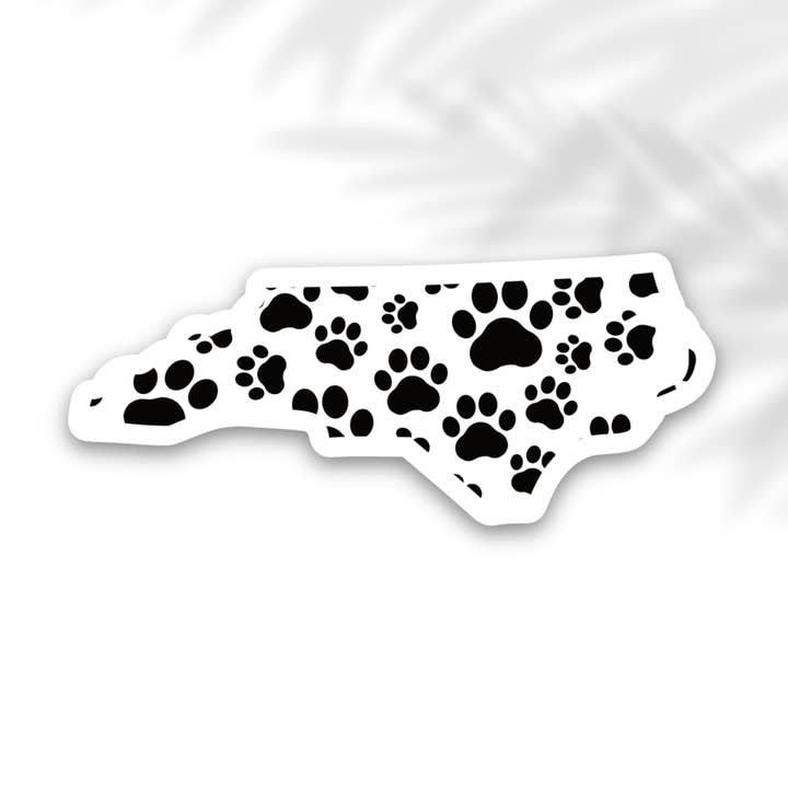 North Carolina Paw Print State Sticker for wholesale by The State Stickers
