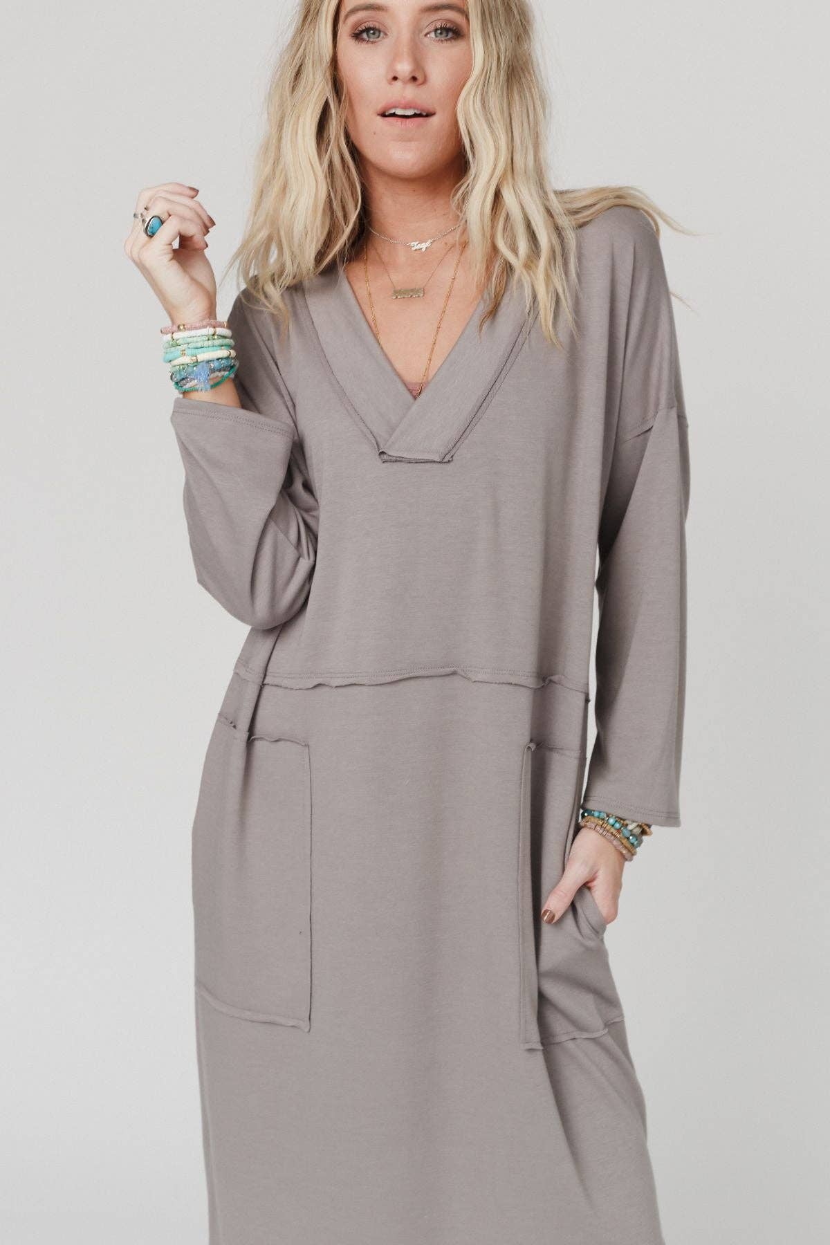 Three Bird Nest - Wholesale Dress - Women's - Meadow Long Sleeve Slit Maxi Dress - Coco5