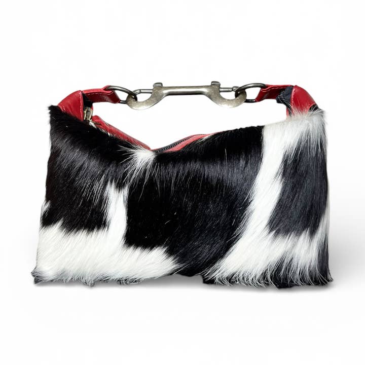 Red leather & cowhide purse for wholesale by Western Linens