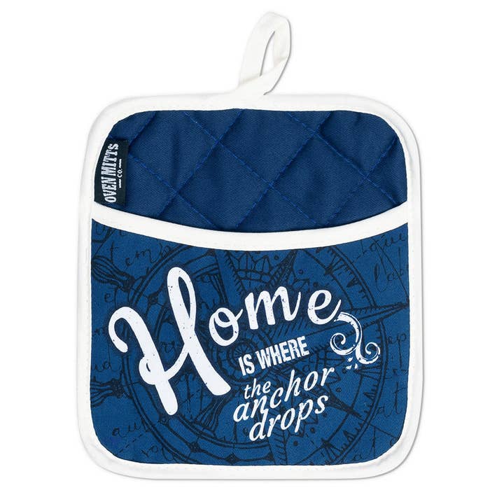Zapps Clothing - Wholesale Oven Mitt/Pot Holder - Nautic Home Navy Oven Mitts And Potholder Set