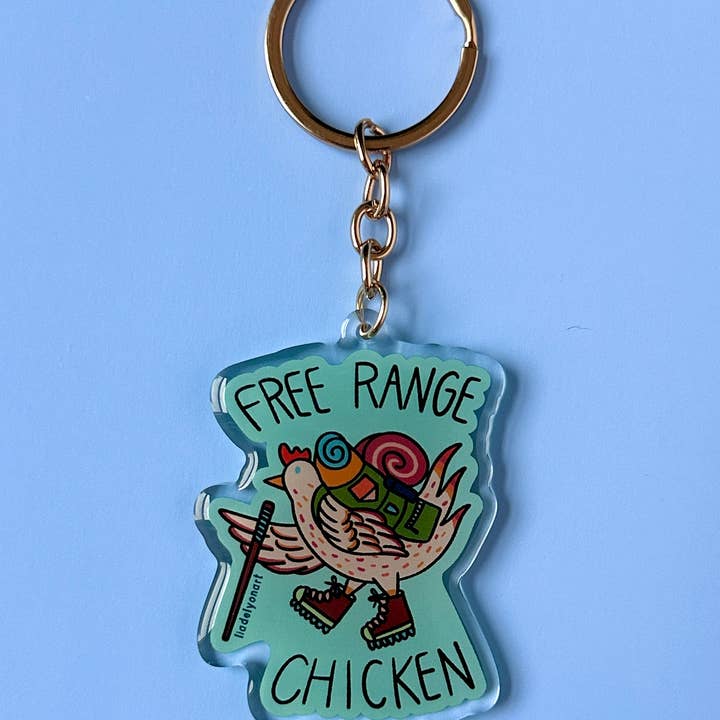 liadelyonart - Wholesale Keychain – Women's - Free Range Chicken Acrylic Keychain8