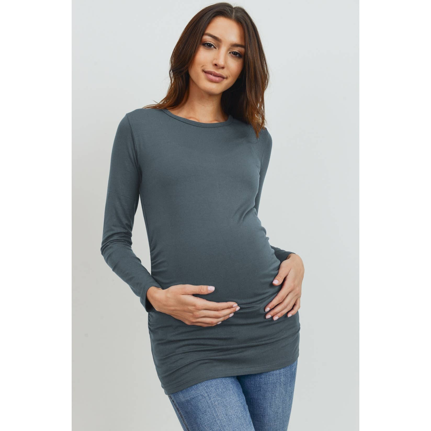 Hello Miz - Wholesale Top - Maternity - Long Sleeve Maternity Crewneck Knit Top21