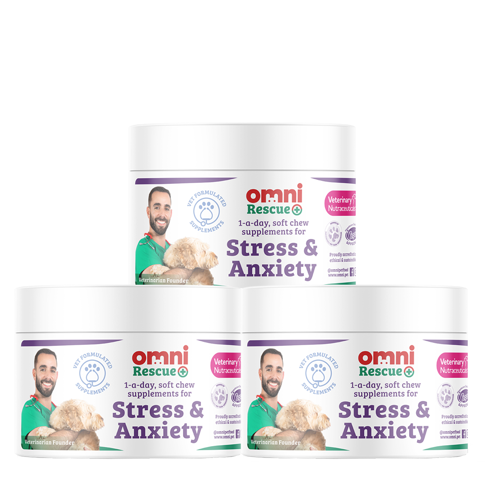 Omni – Großhandel Nahrungsergänzungsmittel für Haustiere – Hund – Omni Rescue - „Stress & Angst“ Ergänzungsmittel1