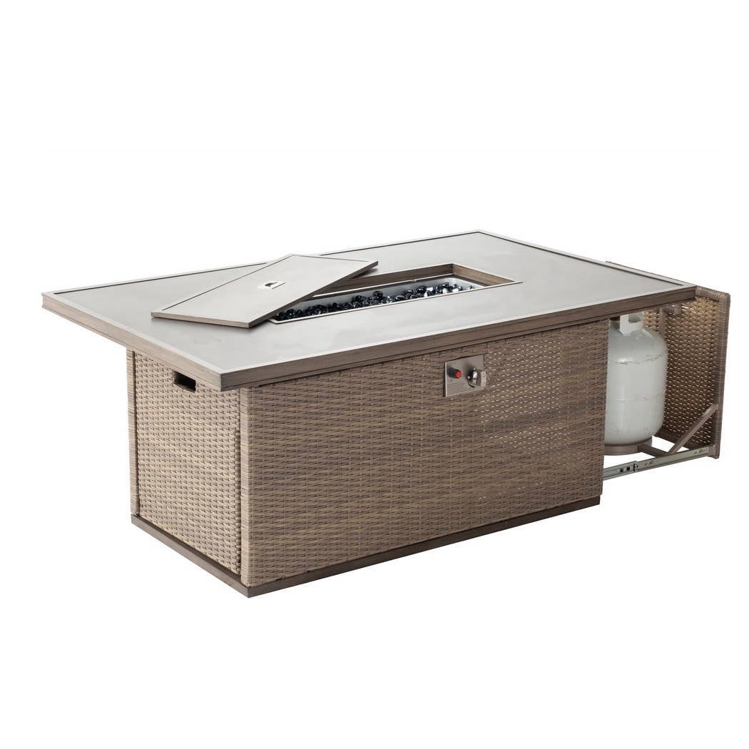 Alfresco Home - Wholesale Fire Pit - FIrepit - Rectangular Aluminum outdoor gas firepit1