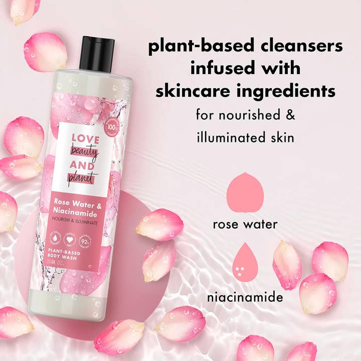 First Choice Buying – Gel de banho por atacado – Love Beauty and Planet, Gel de Banho com Água de Rosas, 591 ml3