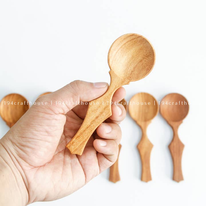 194 Craft House - Wholesale Measuring Spoon - Hand-Carved Wooden Coffee, Tea Spoon - Measuring Spoons