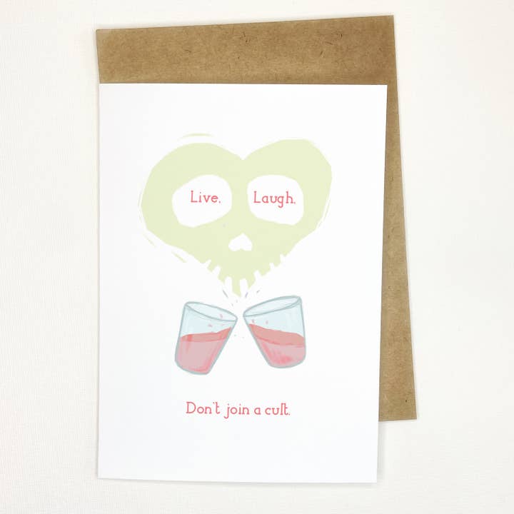 Cults// Funny Love & Friendship Greeting Card for wholesale by Awkward Affections