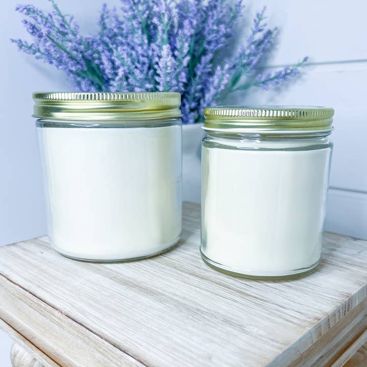 14 oz White label/Unlabeled soy candle for wholesale by Lola & Bean Co.