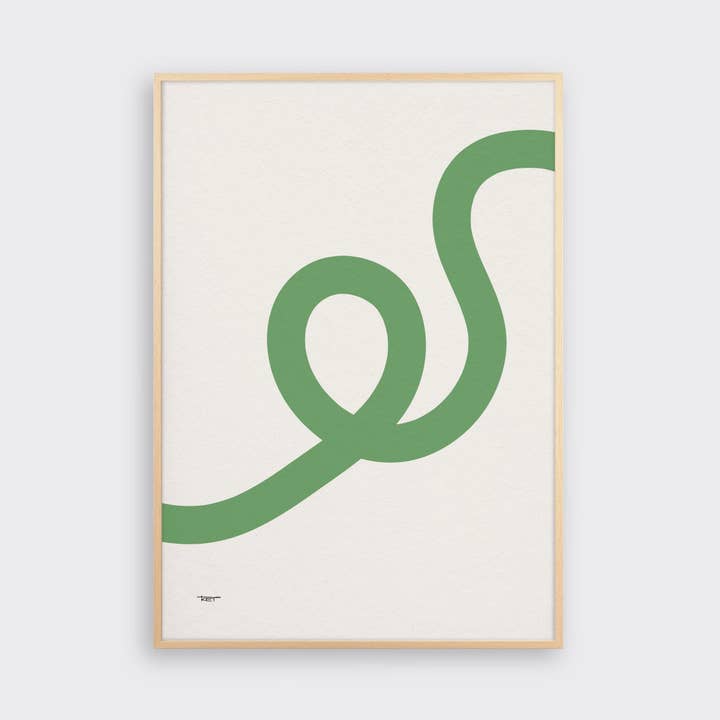 Bånd 2, grønt abstrakt kunsttryk for engroshandel hos Tom Pigeon