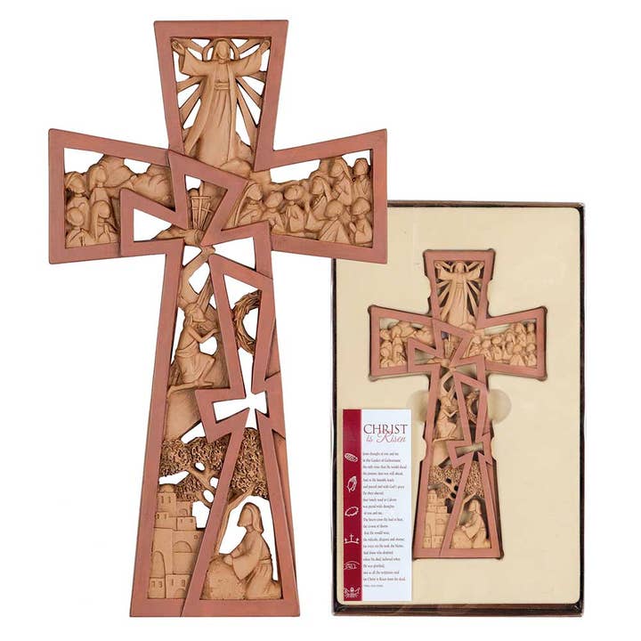 Pierced Wood Look Wall Cross for wholesale by Dicksons