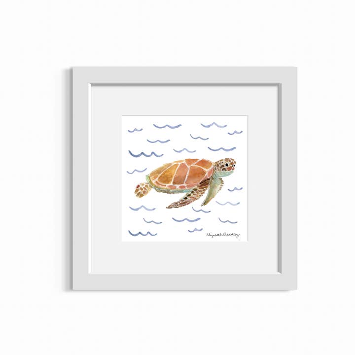Nyckfull sköldpadda akvarelltryck för wholesale av Elizabeth Bradley Arts