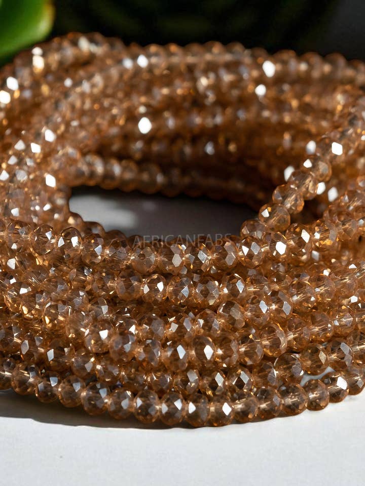 Tailleperlen / Afrikanische Taillenkette - IVIE- Goldkristall (elastisch) für den Großhandel von AfricanFabs