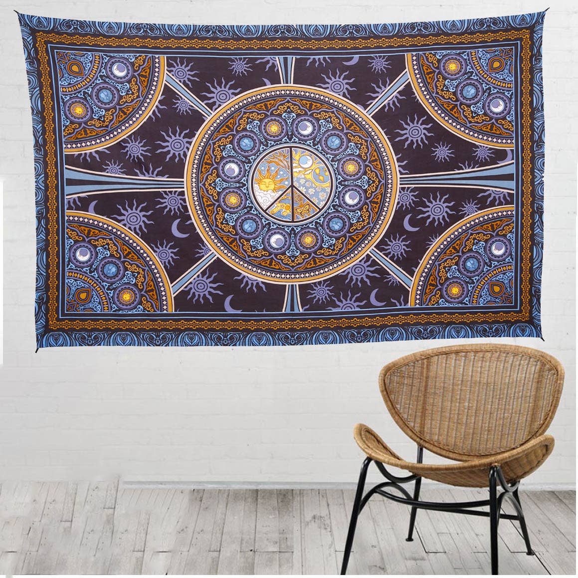 Sunshine Joy - Wholesale Tapestry/Textile - Peace Tapestry Hippie Boho Dorm Tapestries Hanger Packaged0
