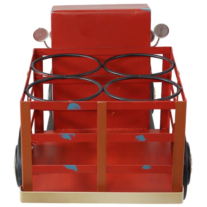 Sunnydaze Decor - Wholesale Wine Rack - Iron Sheet Rustic Red Truck Convenient Countertop Wine Rack8