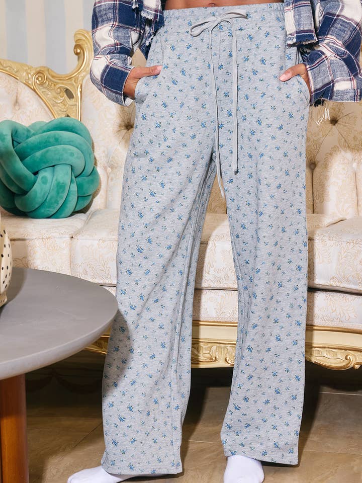 BUCKETLIST - Wholesale Lounge Sweatpants/Joggers - Women's - IP5539B Elasticized Waistband Floral Print Lounge Pants24