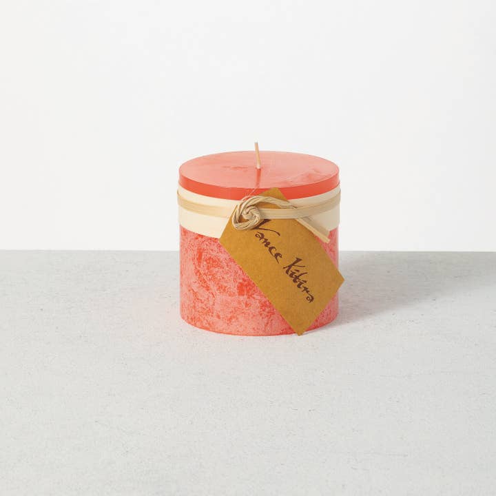 Sullivans Home Decor - Wholesale Pillar Candle - Coral Timber Pillar Candle