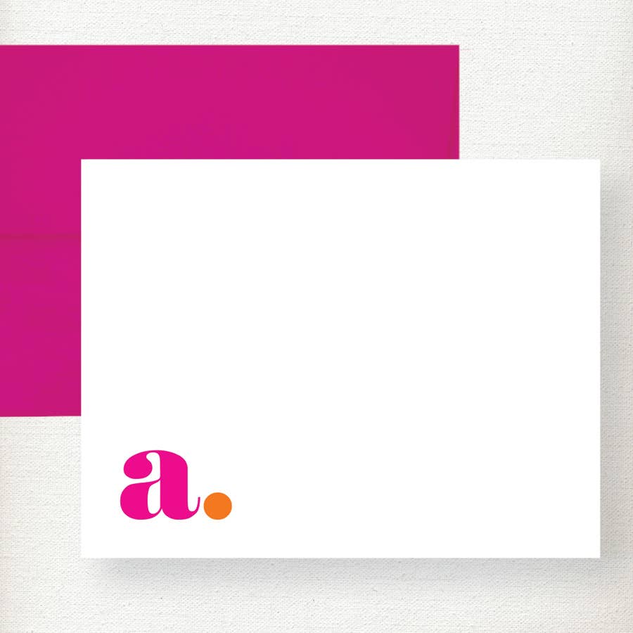 Chunky Dot Initial Note Card - Multi Color for wholesale on Faire2