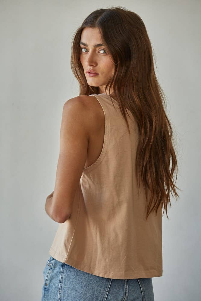 By Together - Wholesale Tank Top - Women's - L8751 | Knit Cotton Scoop Neck Sleeveless Tank Top20