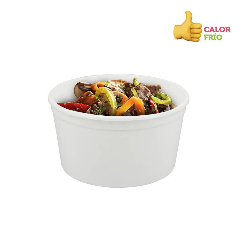 PUNTOQPACK - Wholesale Food Storage Container - Reusable White Circular Pp Container (500Cc)