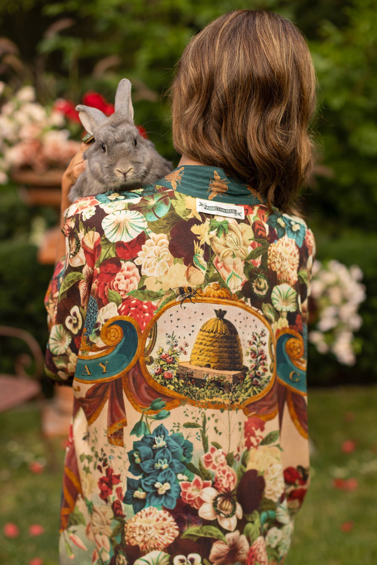 Market of Stars (Worldwide) - Wholesale Kimono - Women's - Stay Gold Opera Duster Kimono Robe w/ Rabbit & Bees3