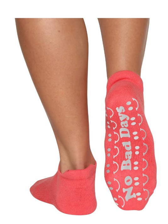 BarreSocks x Little Pigs - Wholesale Socks - Women's - No Bad Days Coral Adult BarreSocks