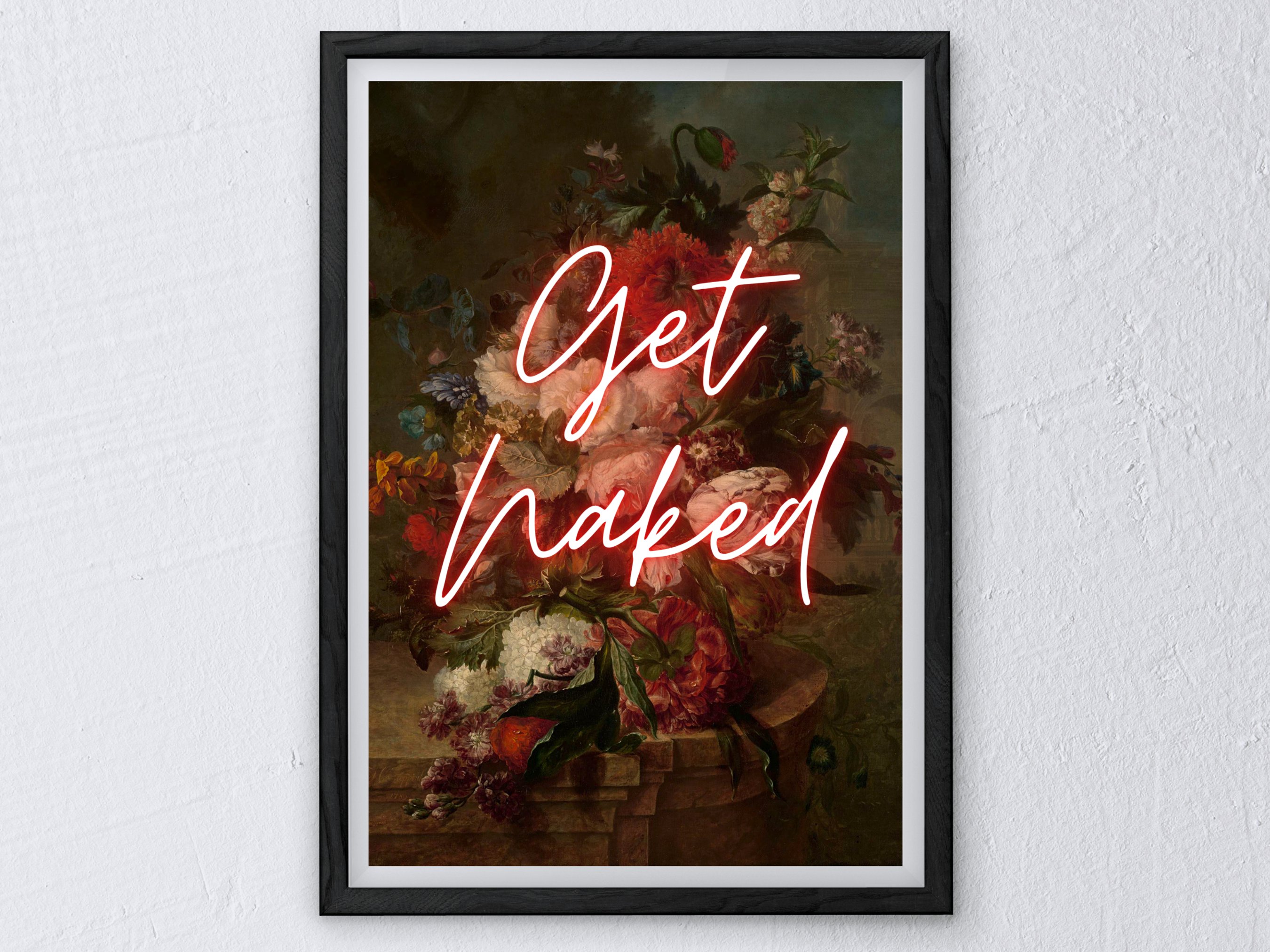 EK Print and Design - Wholesale Bathroom Sign - Get Naked Neon Bathroom Poster | Maximalist Wall Art0