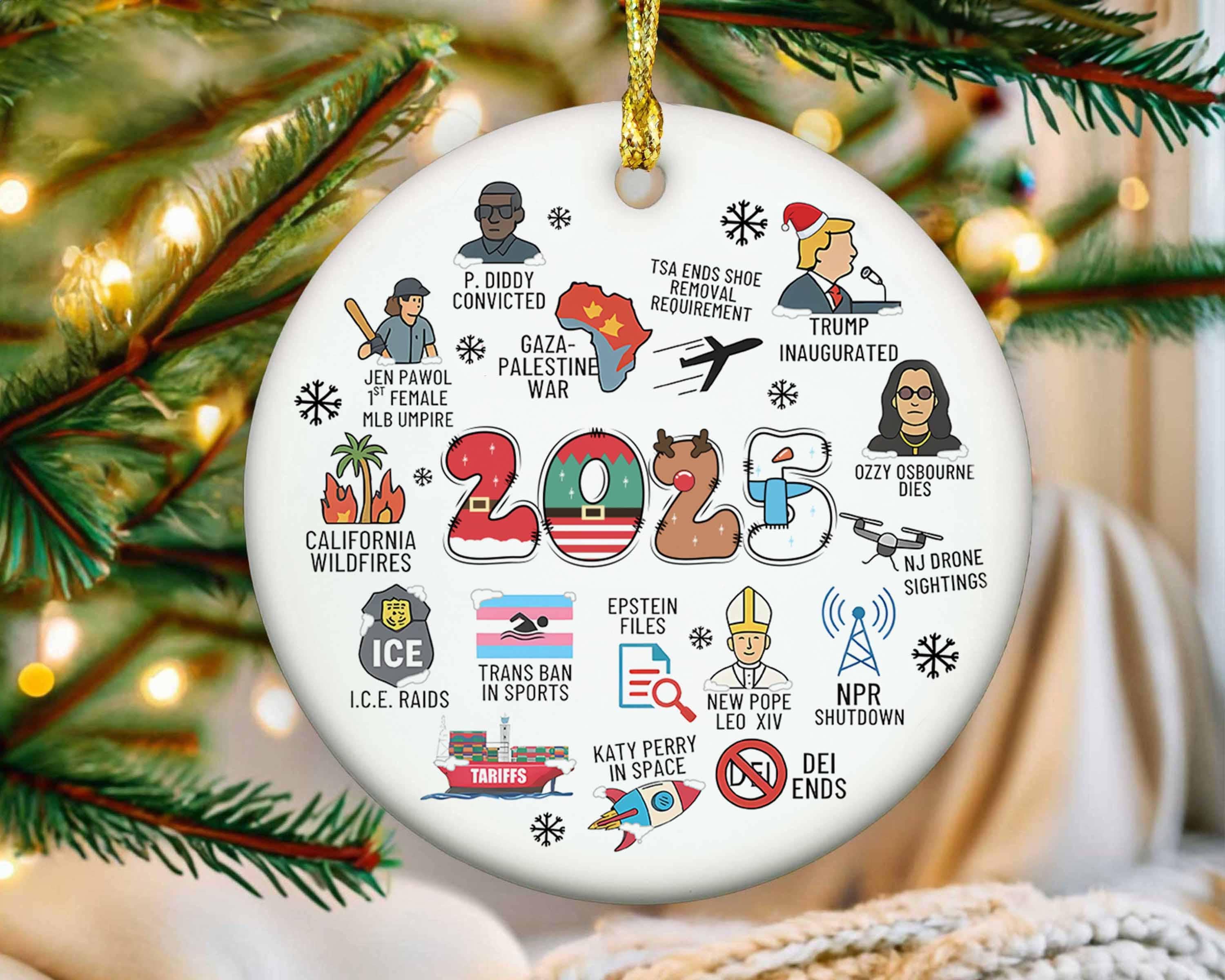 Embrova - Venta al por mayor Adornos - Adorno de Navidad de Revisión del Año 2025, Adorno Navideño Divertido1