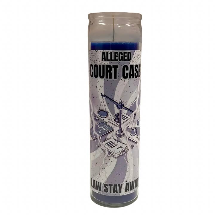 Court Case Law Stay Away 8" Jar Candle for wholesale by Astral Auras