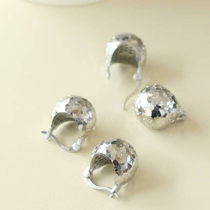 LanLivia - Vendita all'ingrosso Orecchini a bottone - Orecchini a Sfera di Ghiaccio Scintillante-Oro e Argento5