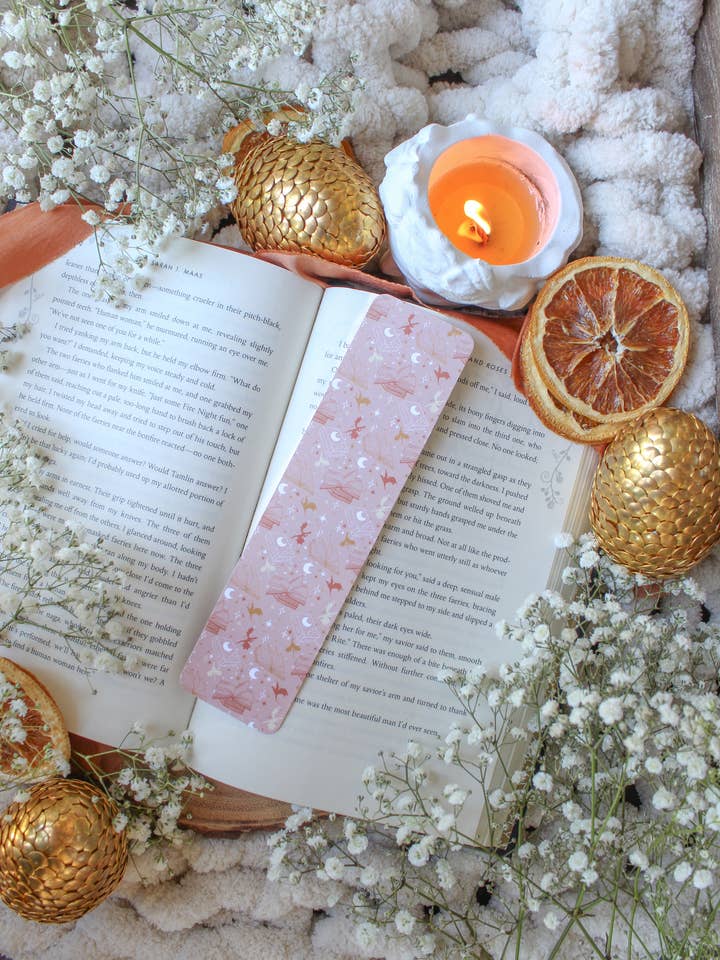 Pink & Orange Book Dragon 2x8 Bookmark | Glossy for wholesale by Meaggie Moos