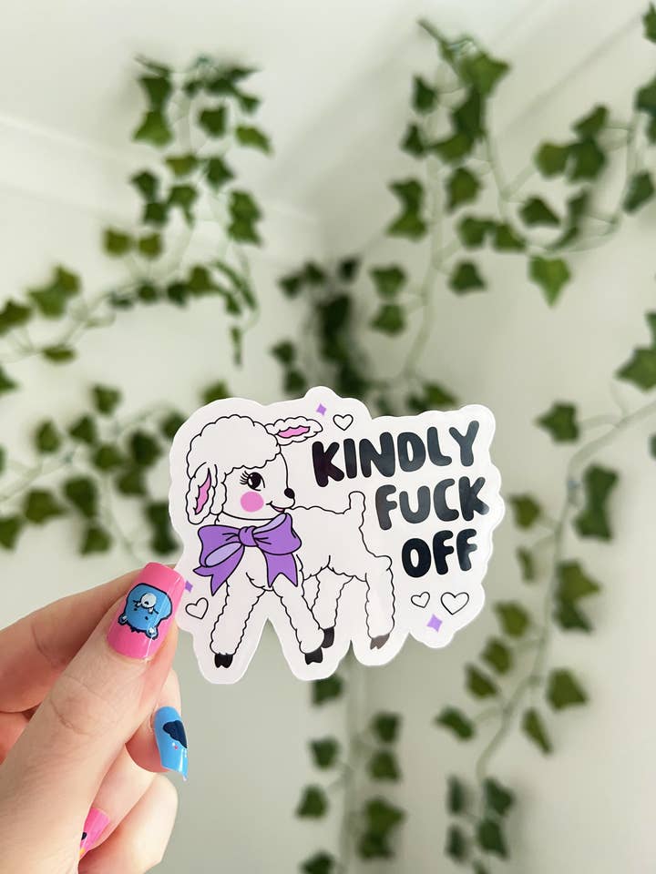 Kindly Fuck Off Sticker for wholesale by Melting Hearts Co