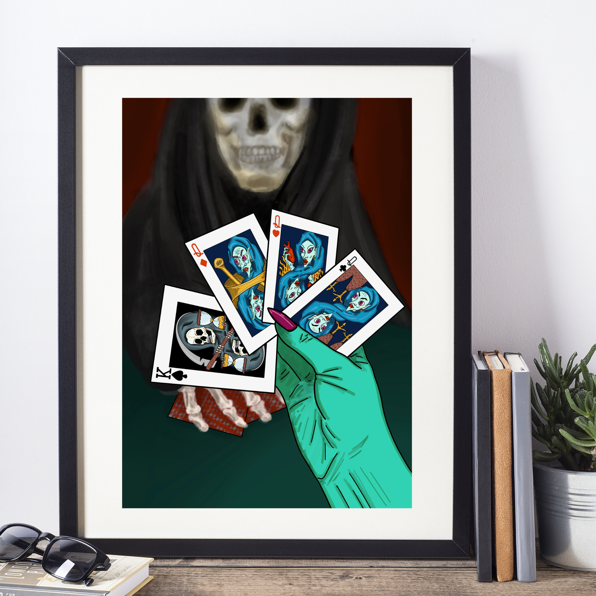 Hannah Kate Makes - Wholesale Art Print - Baba & the Reaper Art Print - A5/A4 - Baba Yaga & Death3