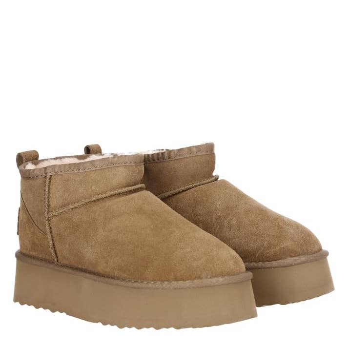 OB5888 OOG Damen Lederboots mit Teddyfell Khaki for wholesale on Faire0