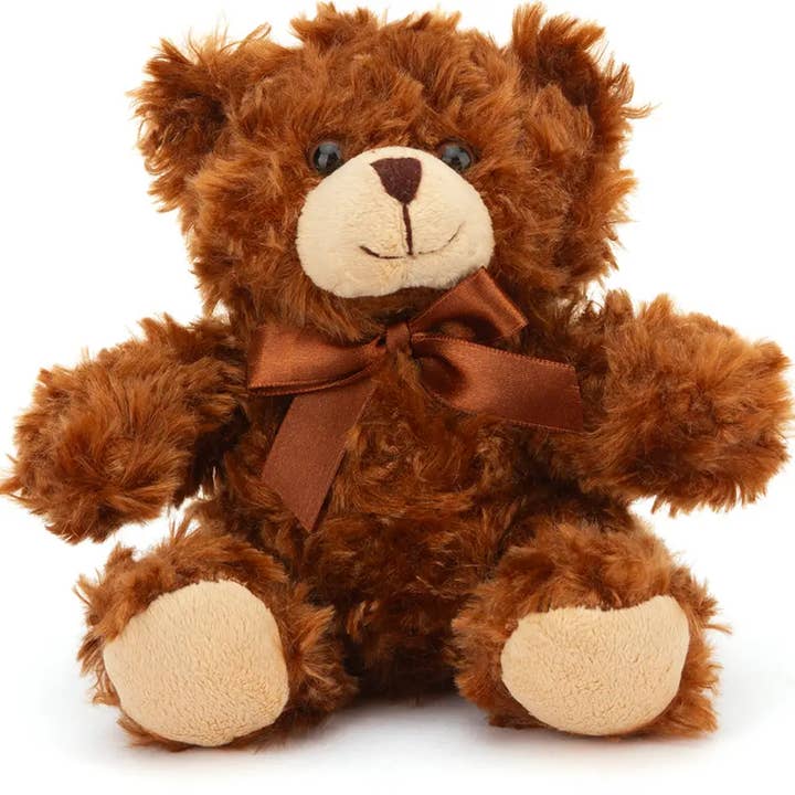 Plushland - Wholesale Stuffed/Plush Toy - Kids & Baby - 6″ & 11″ Chocolate Ribbon Teddy Bear | Soft Sitting Plush