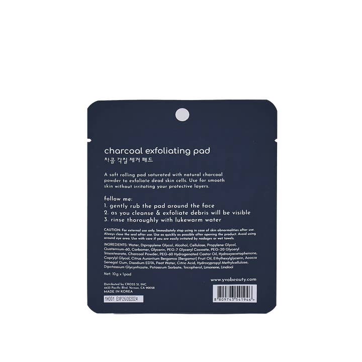 Yvo Beauty - Wholesale Facial Exfoliant/Scrub - Rolling Rolling Natural Charcoal Exfoliating Pads