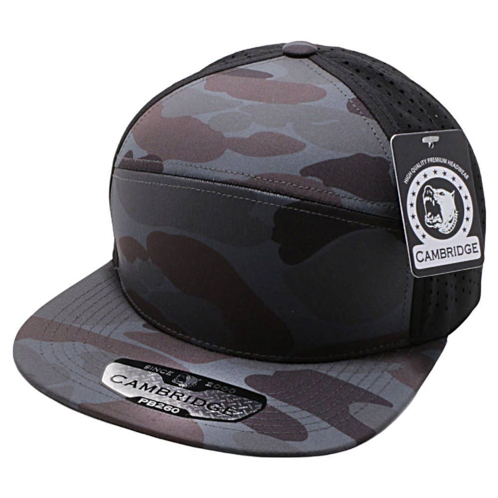 DOBBI – wholesale Truckerkeps – Unisex – Cambridge glansiga camo camper perforerad snapback-keps2